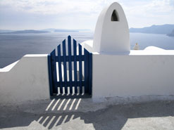 santorini blue gates greece
