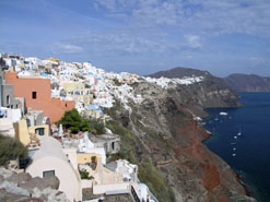 oia coast santorini greece