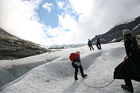 hiking the glacier