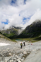 preparing for glacier hike